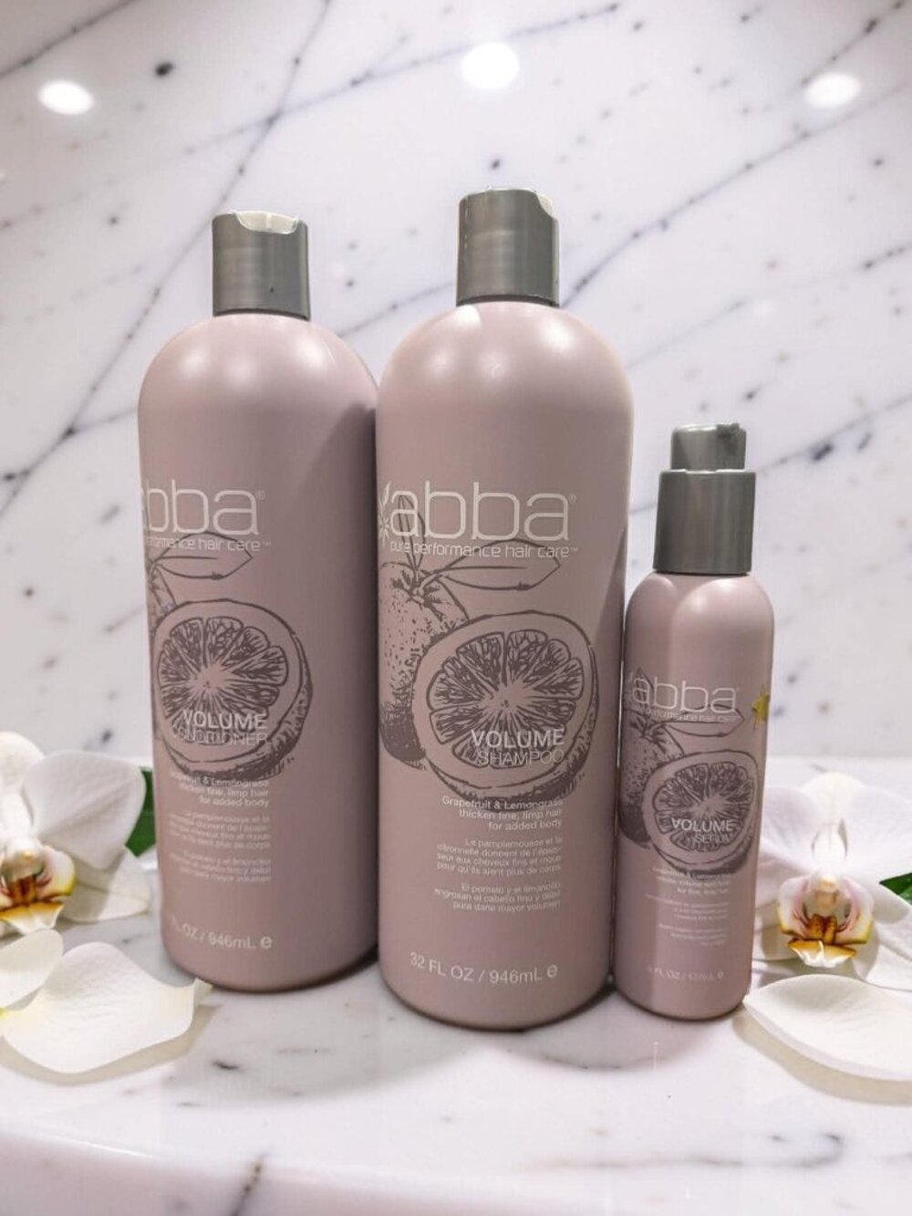 Abba Natural Volume Without Heaviness Shampoo Conditioner 32 oz Volume Serum 6